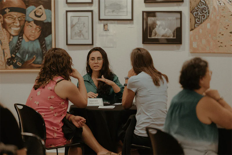 People engaging at the last "Human Library"