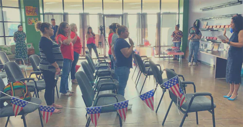 People Pledging citizenship