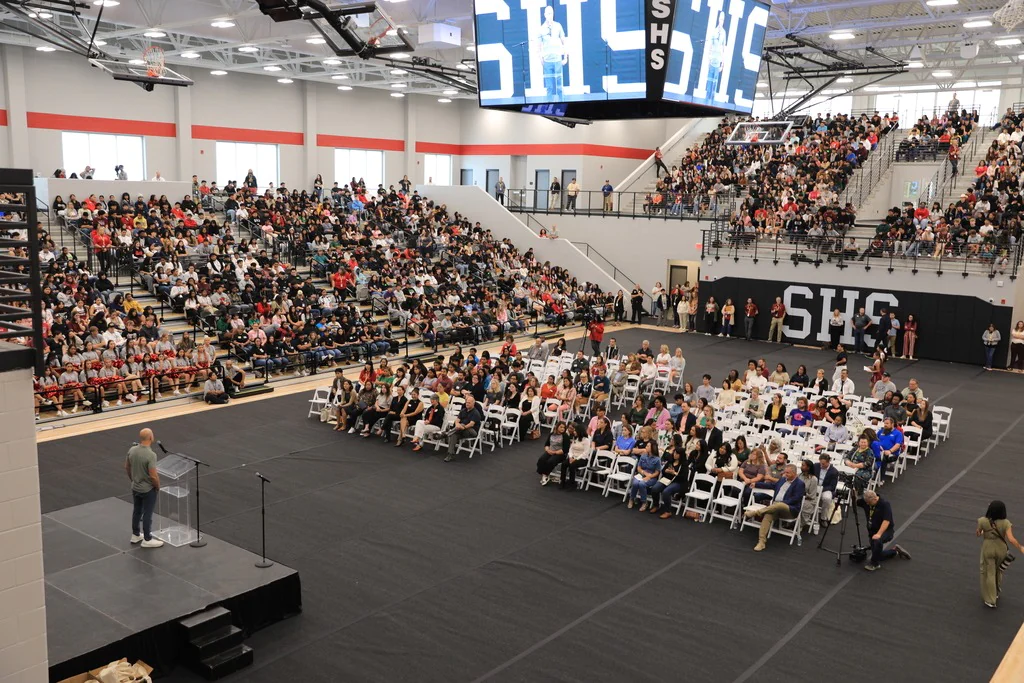 Springdale Highschool Students in gymnasium