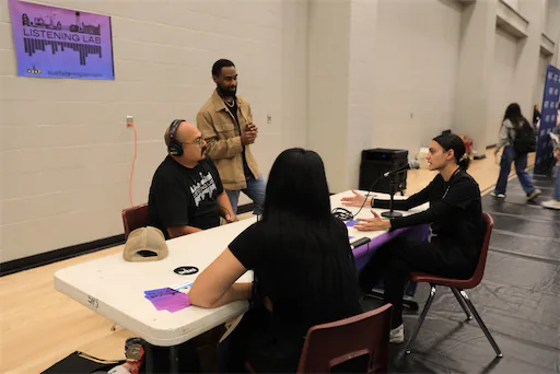 Students engage with KUAF's "Listening Lab"